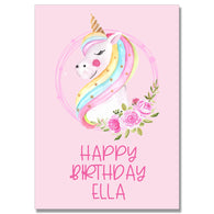 Personalised Unicorn Birthday Card
